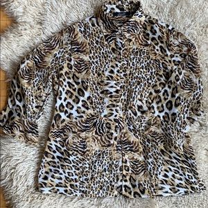 Vintage Animal Print Blouse